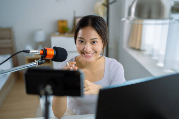 istock Asian woman Teaching online at home to students 1331707879