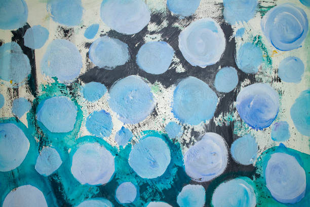 istock Conceptual abstract painting. Hand drawn gray dots, acrylic painting. 1331710483
