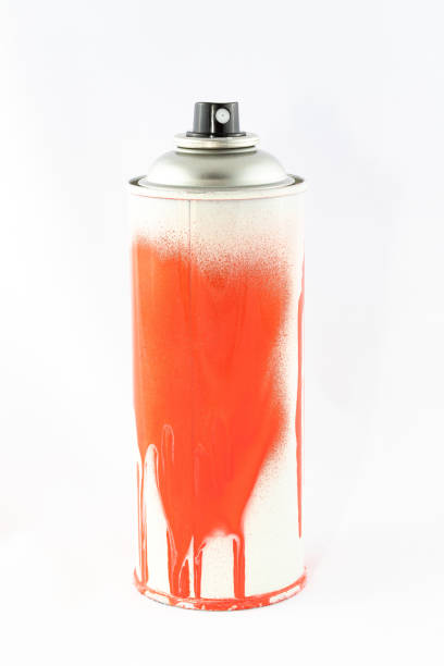 istock Red Spray Paint Can on White Background 1331714719