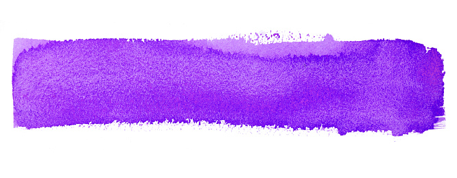 Purple watercolor brushstroke single line design element hand drawn on paper
