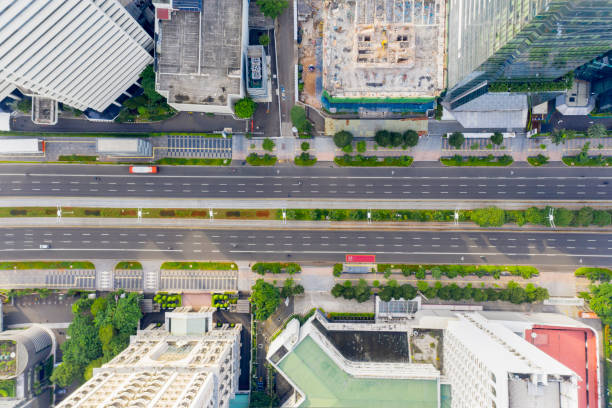 istock Quiet traffic on the road due to implementing PPKM 1331719418