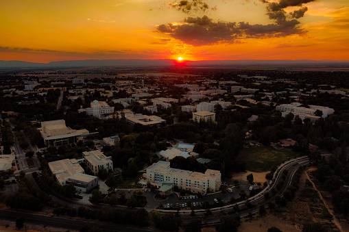 Sunset in University of California，Davis，shot on July 31，2021 by DJI mini 2