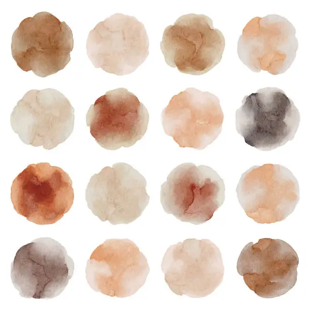 Vector illustration of Watercolor Earthy Color Abstract Circles