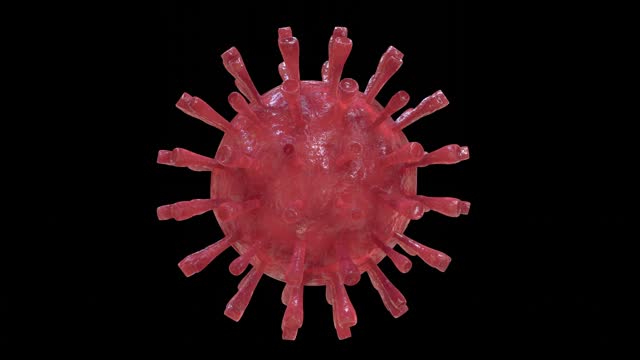 3D model of a variant of  the Covid-19 virus (Coronavirus) stock video, loopable.