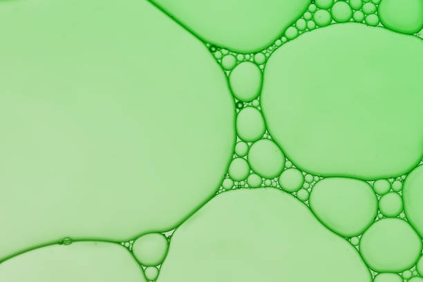 istock Abstract oil droplets on water creative art image and pattern. 1331722197