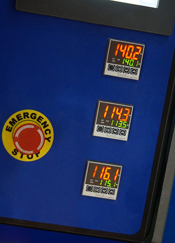 Stopa System Control Emergency Stop System On A Control Panel In An Industry Stock Photo ...