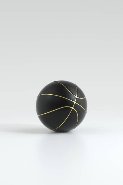 3d renderização esporte basquete de ouro - gold ball sphere basketball - fotografias e filmes do acervo