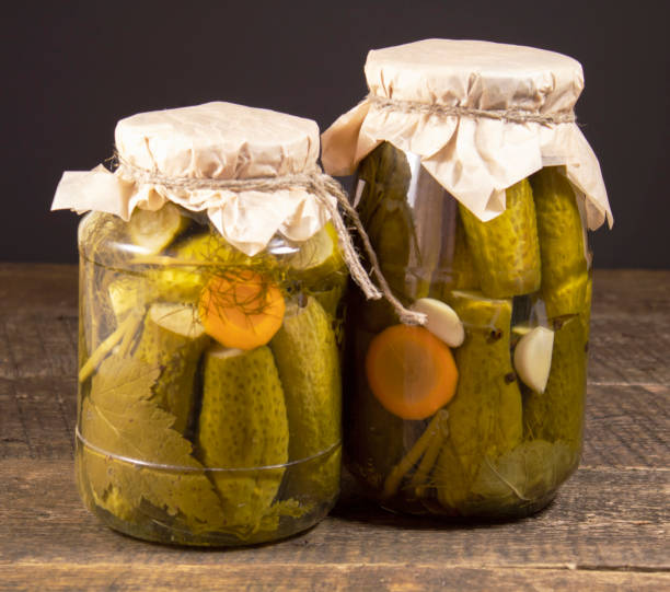 istock wo glass jars with pickles 1331735958