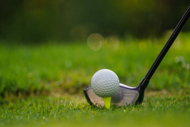 istock Golf ball on tee ready to be shot. 1331743160