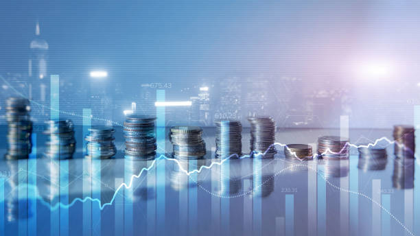 istock Universal financial background in blue for your presentation or website 1331749061