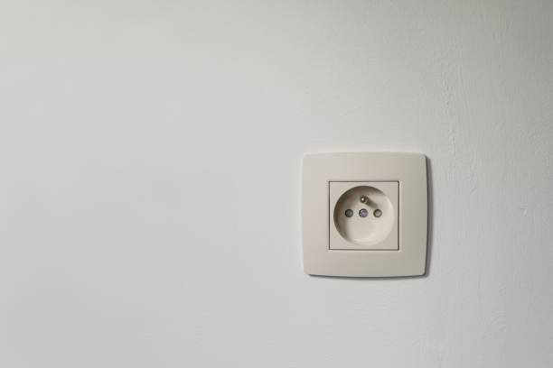 istock Standard socket in a house with a touch of dirt after long use. 1331749861