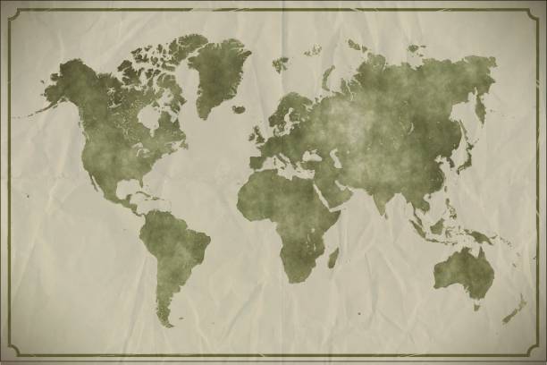 akwarela mapy świata - sepia toned frame paper backgrounds stock illustrations