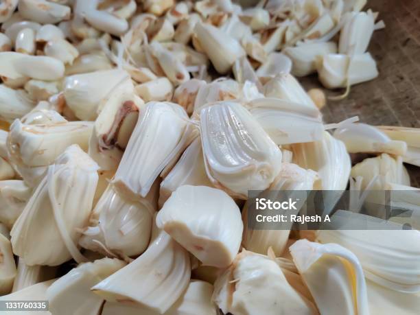 Selective Focus On Delicious Jack Fruit Seeds Closeup Shot Stock Photo - Download Image Now