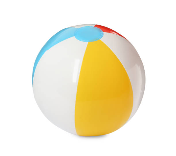 istock Inflatable colorful beach ball isolated on white 1331764879