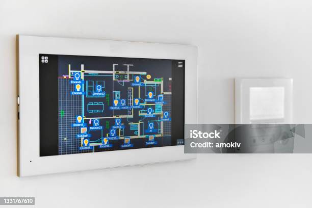 Automation System Of Smart Modern Home Stock Photo - Download Image Now - Intelligence, Building Exterior, Control Panel