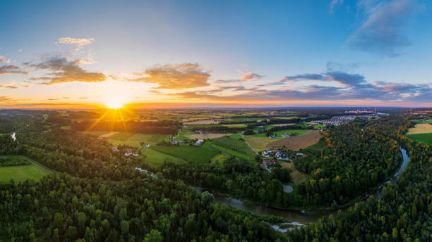 istock River Alz, outflow from Chiemsee in Bavaria at sunset 1331770302