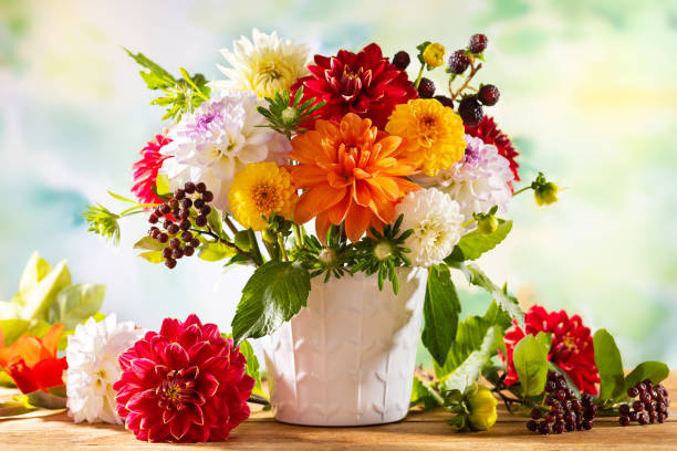 istock Autumn still life with garden flowers. 1331778041