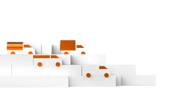 Logistics constructor 3d visual. Primitive truck set render. Geometry composition in white color boxes and car. Lorry toy model. Vehicle isometric collection viz. Transport advertising illustration. constructor logístico 3d visual. renderizado de conjunto de camiones primitivo. composición geométrica en cajas de color blanco y coche. modelo de camión de los objetos. colección isométrica del vehículo viz. ilustración de publicidad de transporte