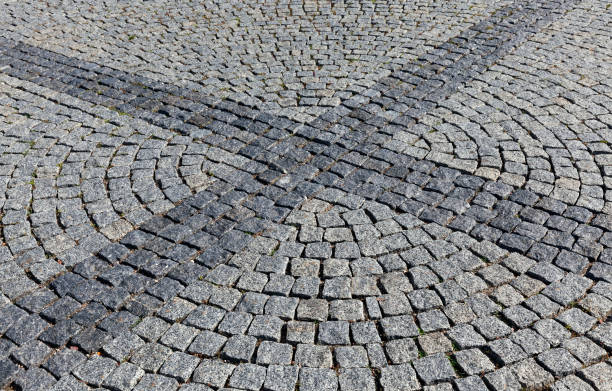 istock a modern road made of cobblestones and stones 1331784163