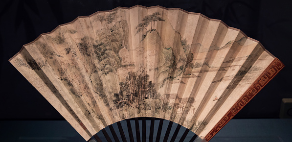 Ancient China Folding Fan with Chinese Painting