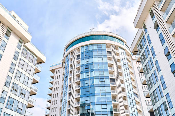 istock Modern apartment buildings against the cloudy sky 1331785374