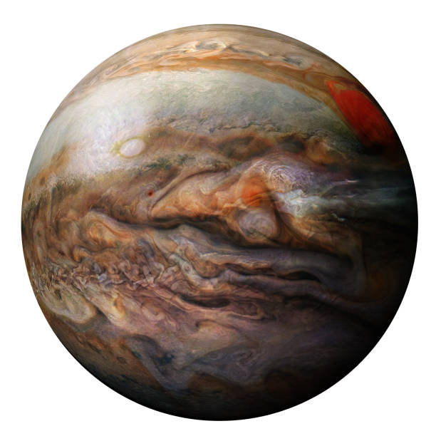 planeta júpiter aislado sobre fondo blanco. los elementos de esta imagen son proporcionados por la nasa. - jupiter fotografías e imágenes de stock