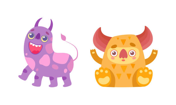 istock Adorable Smiling Baby Monsters Set, Funny Colorful Aliens Cartoon Vector Illustration 1331791603