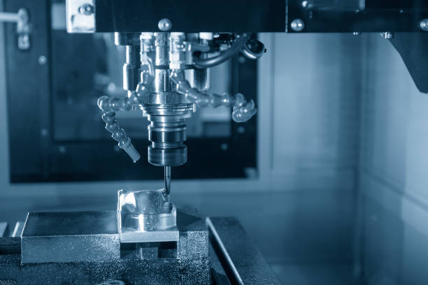 istock The CNC milling machine cutting the  mold parts by solid ball end mill tool type. 1331793962
