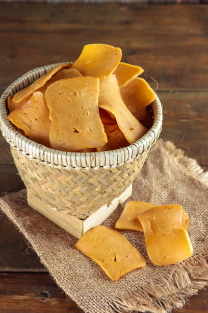 istock krupuk udang mentah or raw prawn crackers or chips made from shrimp and flour. 1331794319