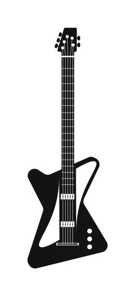 wektorowa gitara rockowa odizolowana na białym tle - gitara elektryczna ilustracje stock illustrations