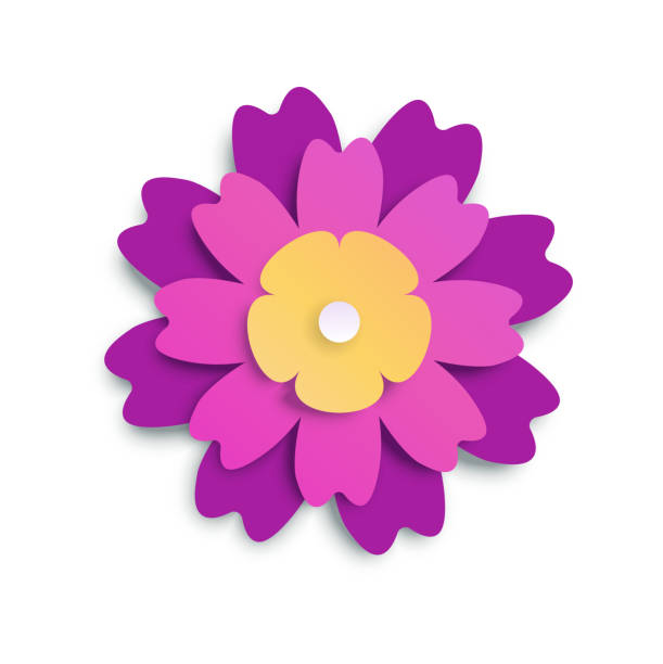 istock Paper summer flower origami art element isolated on white 1331795706