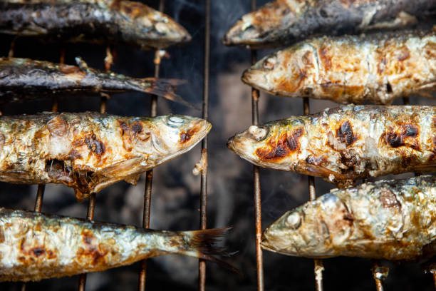 istock Portugal Sardines roasted on charcoal. 1331796798