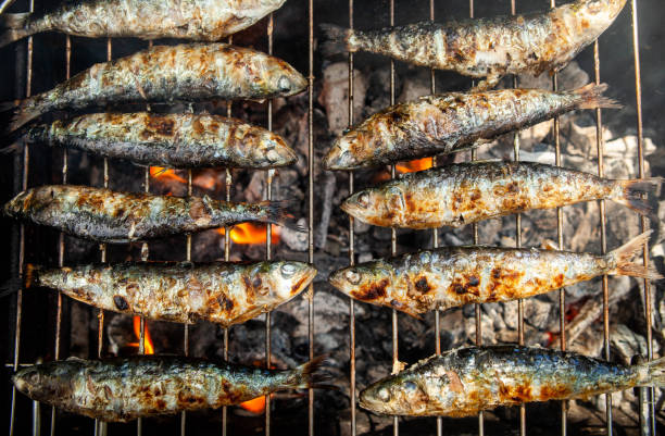 istock Portugal Sardines roasted on charcoal. 1331796820