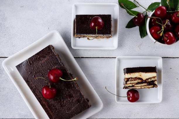 istock Batik cake (Kek batik) Malaysian fridge cake dessert is mosaic chocolate biscuits cake. 1331798459