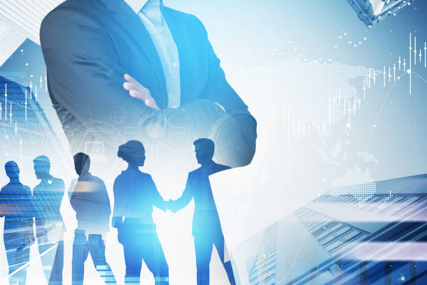 istock Businessman standing in black suit with crossed arms pose, doubl 1331798623