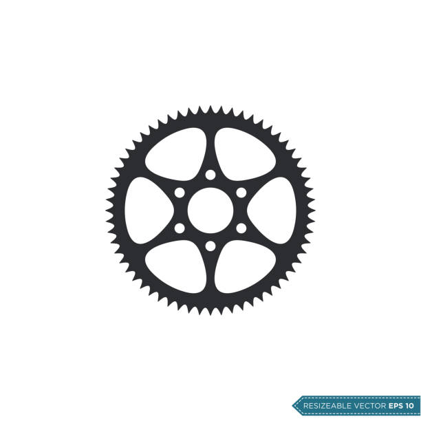 ilustrações de stock, clip art, desenhos animados e ícones de gear icon vector template, flat design engineering cogwheel illustration design - bicycle gear