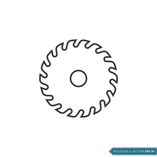 Circular Saw Blade Icon Vector Template Circular Saw Blade Icon Vector Template rotary blade stock illustrations