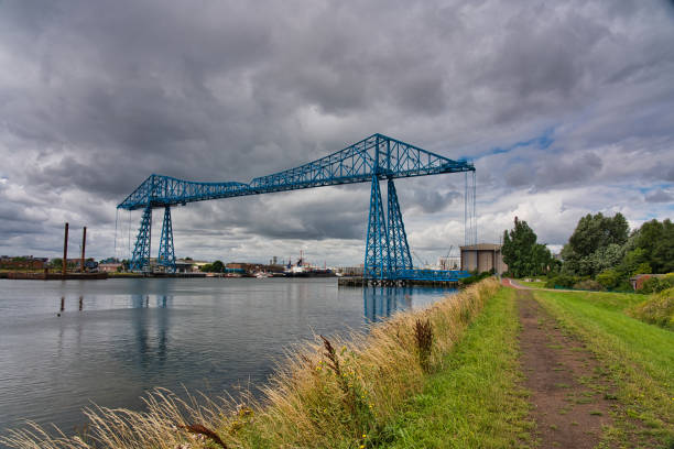 istock Middlesborough transporter bridge crossing River Tees, Middlesborough, North Yorkshire, England, Britain 1331800907