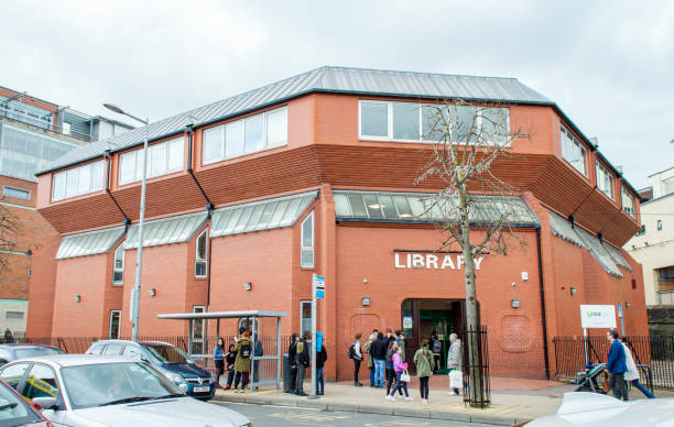 Front view of Derry city public library stock photo