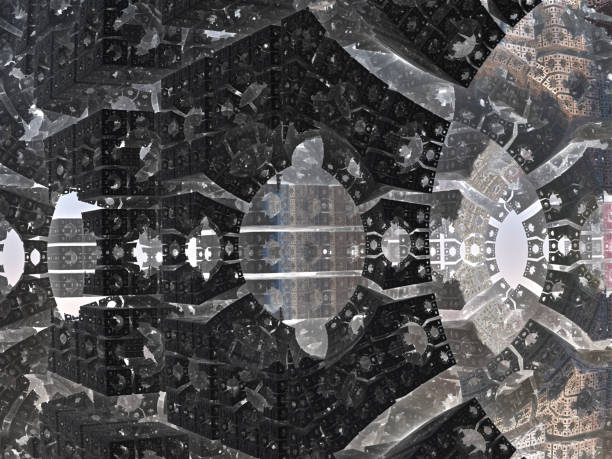 istock Abstract background, fantastic 3D black structures, technology remains of an ancient civilization 3d rendering 1331803976