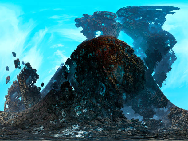 istock 3D Rendering ofland rising into the air. Stone background. Granite texture. 1331804064