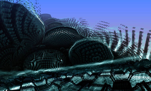 istock 3d rendering of abstract geometric composition ,digital art works. 1331805542