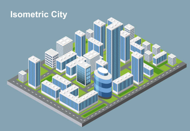 istock Isometric city vector.Smart town with road , trees,smart city and public park,building 3d,capital , Vector office and metropolis concept. 1331806596