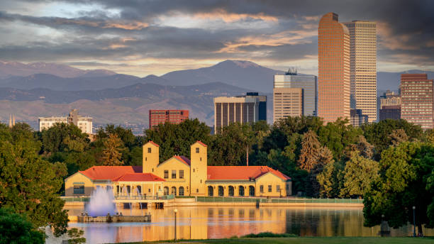 istock City Park pond with Denver Colorado skyline backdrop 1331806968