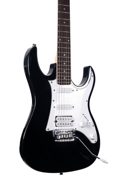 istock black Electric guitar isolated over white background 1331809097