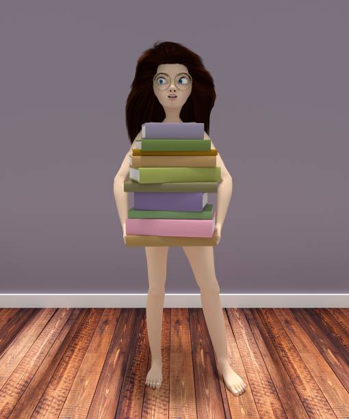 istock Girl with the stack of books 1331809569