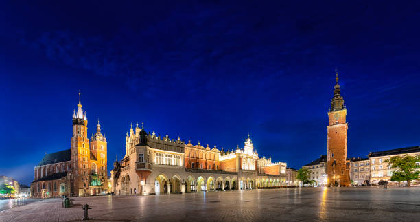 istock Krakow Old Town at night 1 1331810190