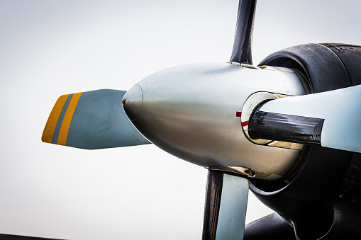 Large propeller from a military transport aircraft Transall C-160