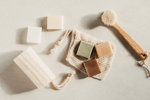 istock Handmade natural bar soaps. Ethical, sustainable zero waste lifestyle 1331818981