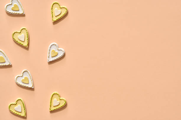 istock Love concept - hearts on a pastel background 1331826247